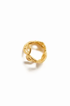 Joalharia<Desigual Anel formas orgânicas banho ouro Zalio