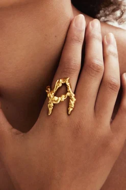 Joalharia<Desigual Anel letra A banho ouro Zalio