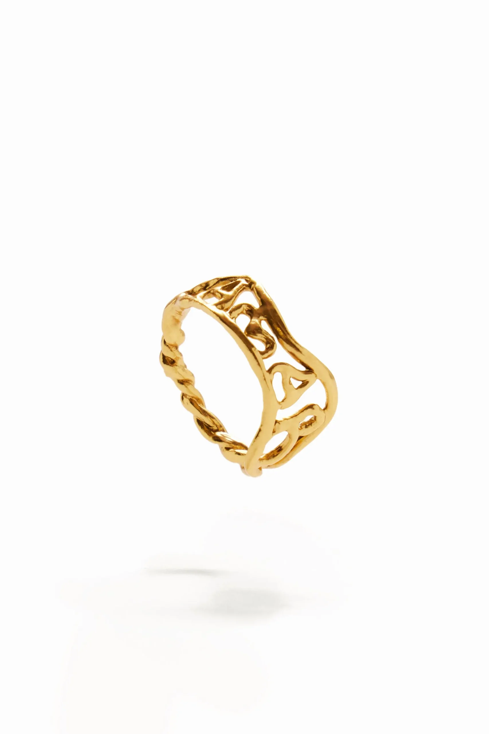 Joalharia<Desigual Anel mensagem banho ouro Zalio