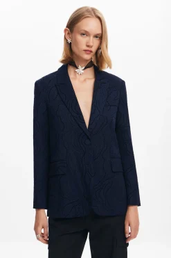 Casacões E Casacos<Desigual Blazer bordado com flores