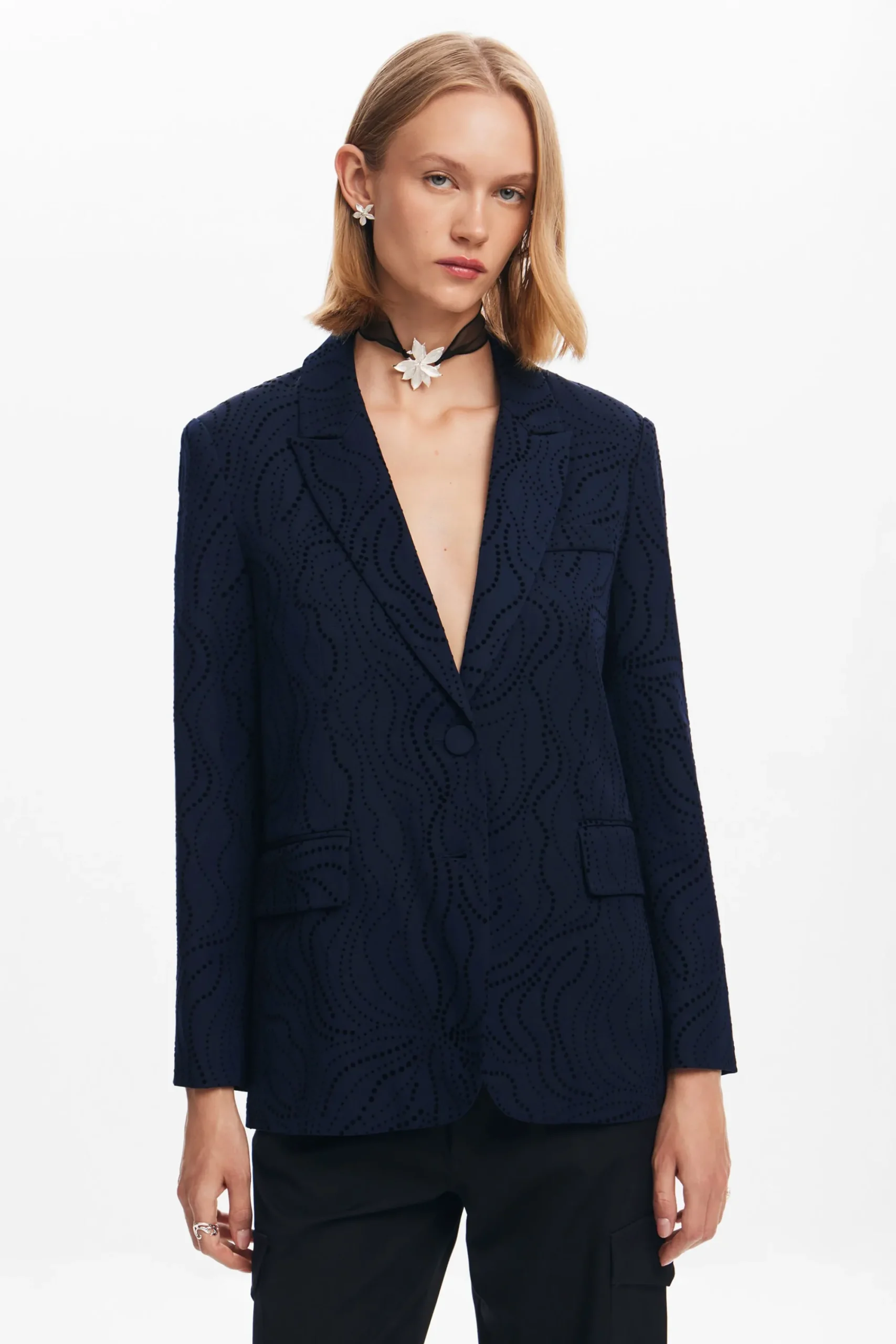 Casacões E Casacos<Desigual Blazer bordado com flores