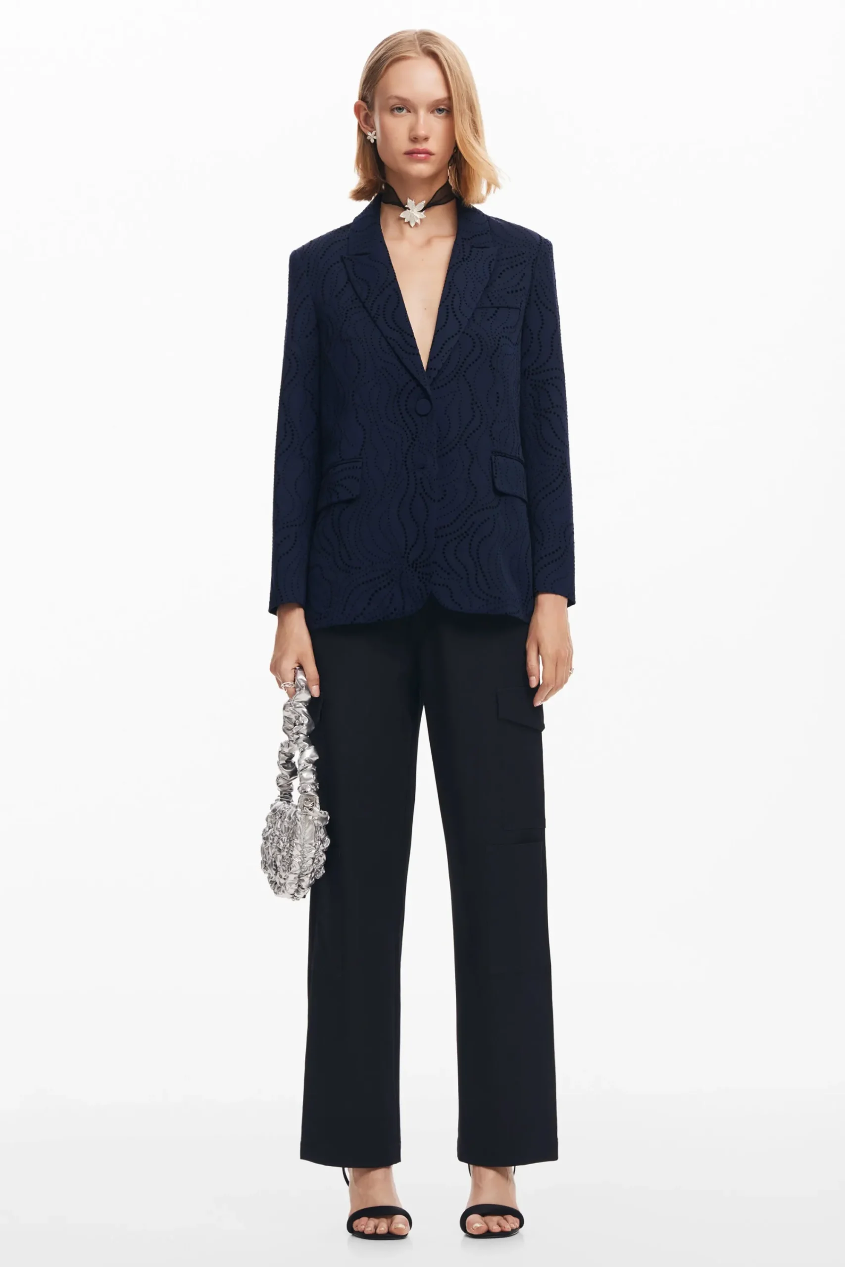 Casacões E Casacos<Desigual Blazer bordado com flores