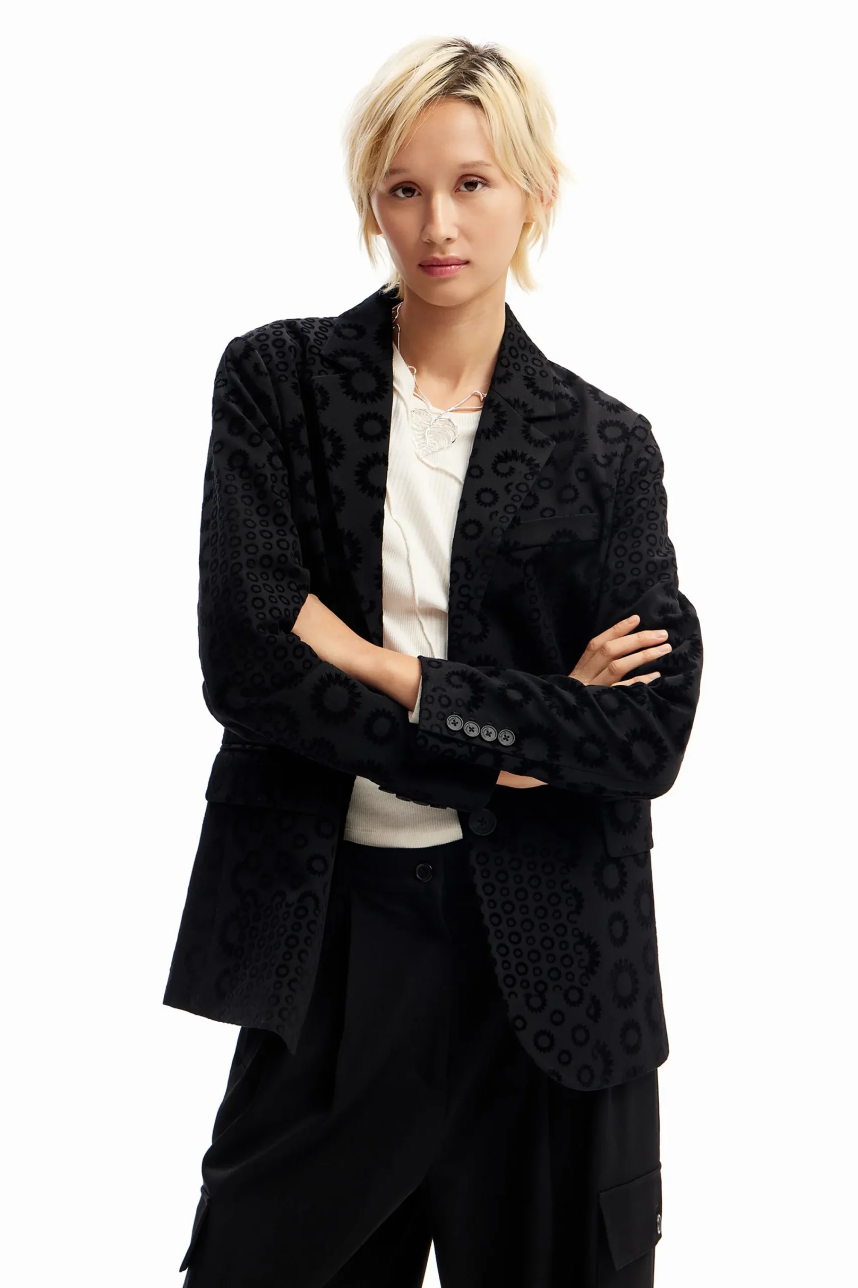 Casacões E Casacos<Desigual Blazer flocado geométrico
