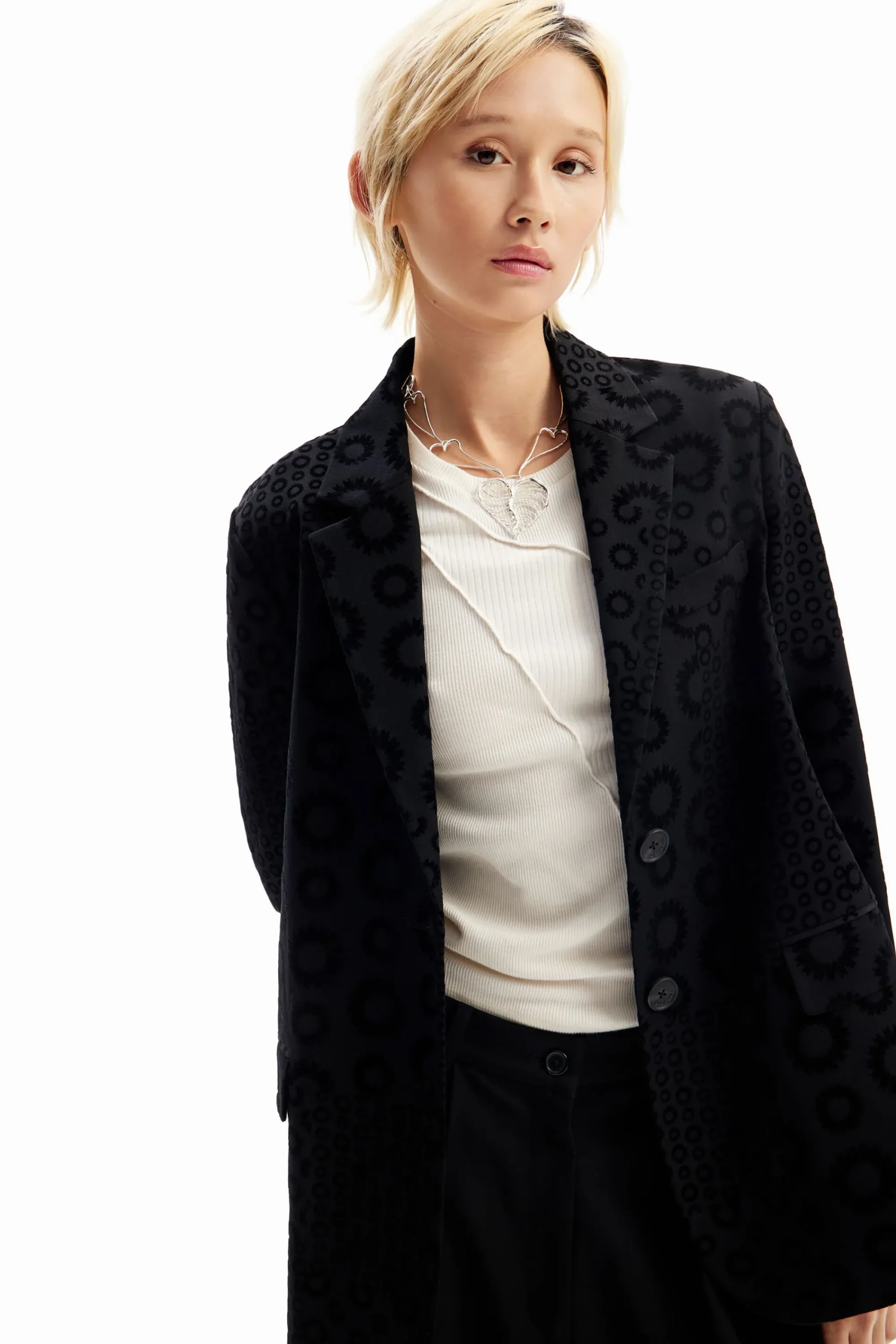 Casacões E Casacos<Desigual Blazer flocado geométrico