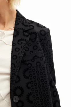 Casacões E Casacos<Desigual Blazer flocado geométrico