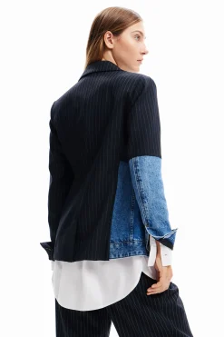 Casacões E Casacos<Desigual Blazer híbrido ganga