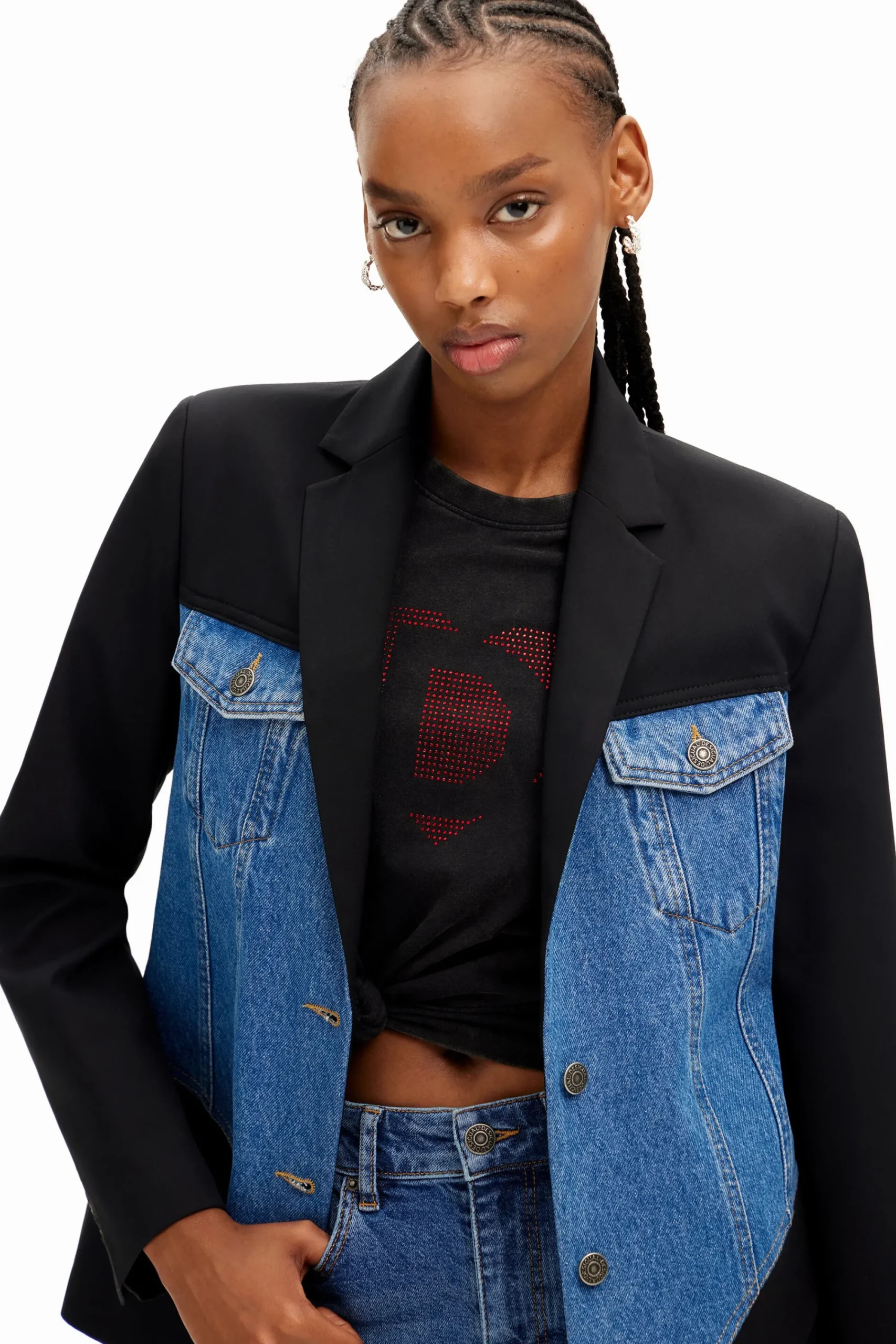 Casacões E Casacos<Desigual Blazer híbrido trucker