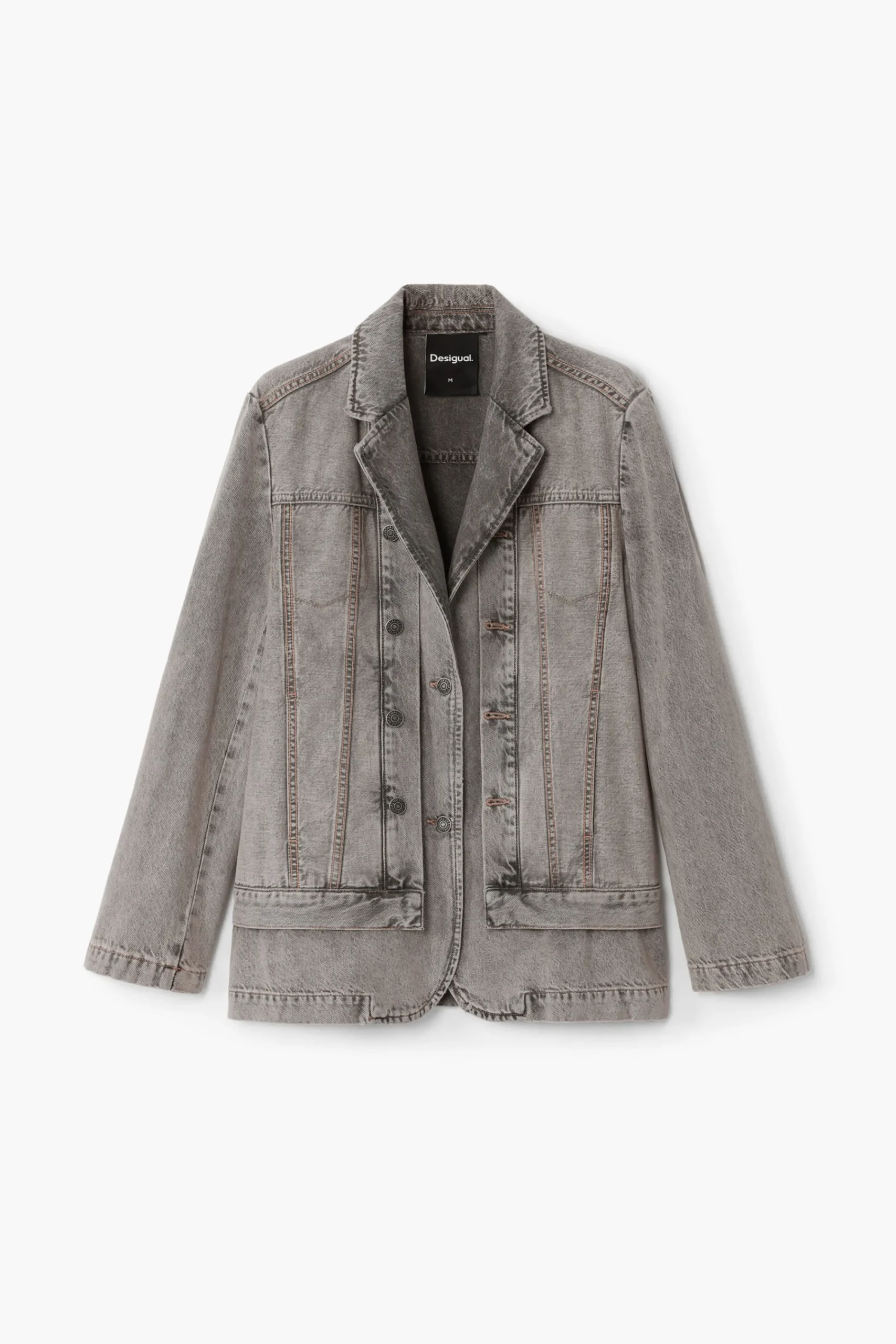 Casacões E Casacos<Desigual Blazer jeans desgastado