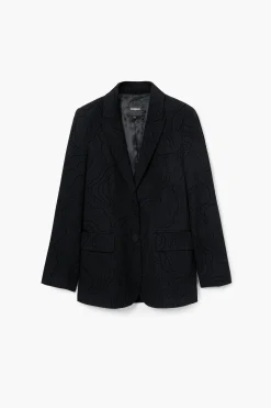 Casacões E Casacos<Desigual Blazer perfurado