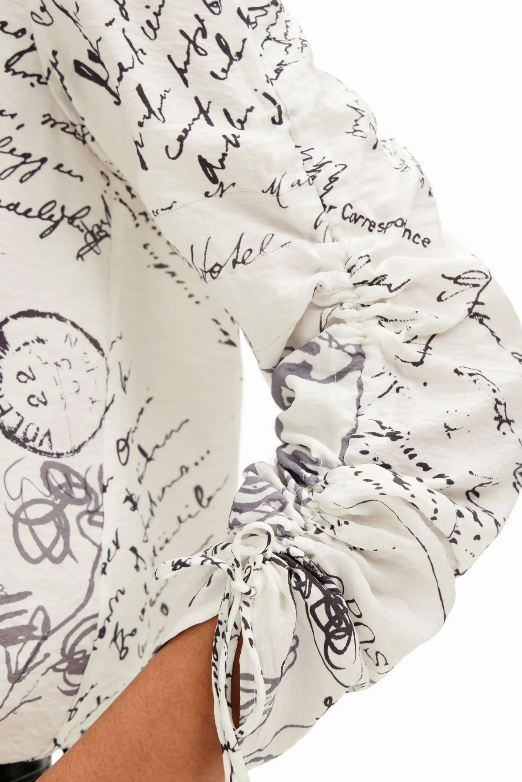 Camisas E Blusas<Desigual Blusa com textos e mangas ajustáveis.