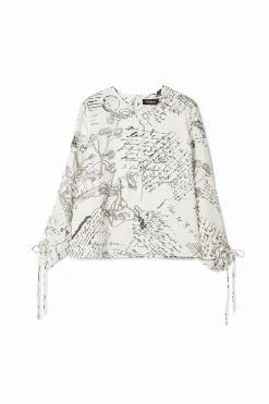 Camisas E Blusas<Desigual Blusa com textos e mangas ajustáveis.