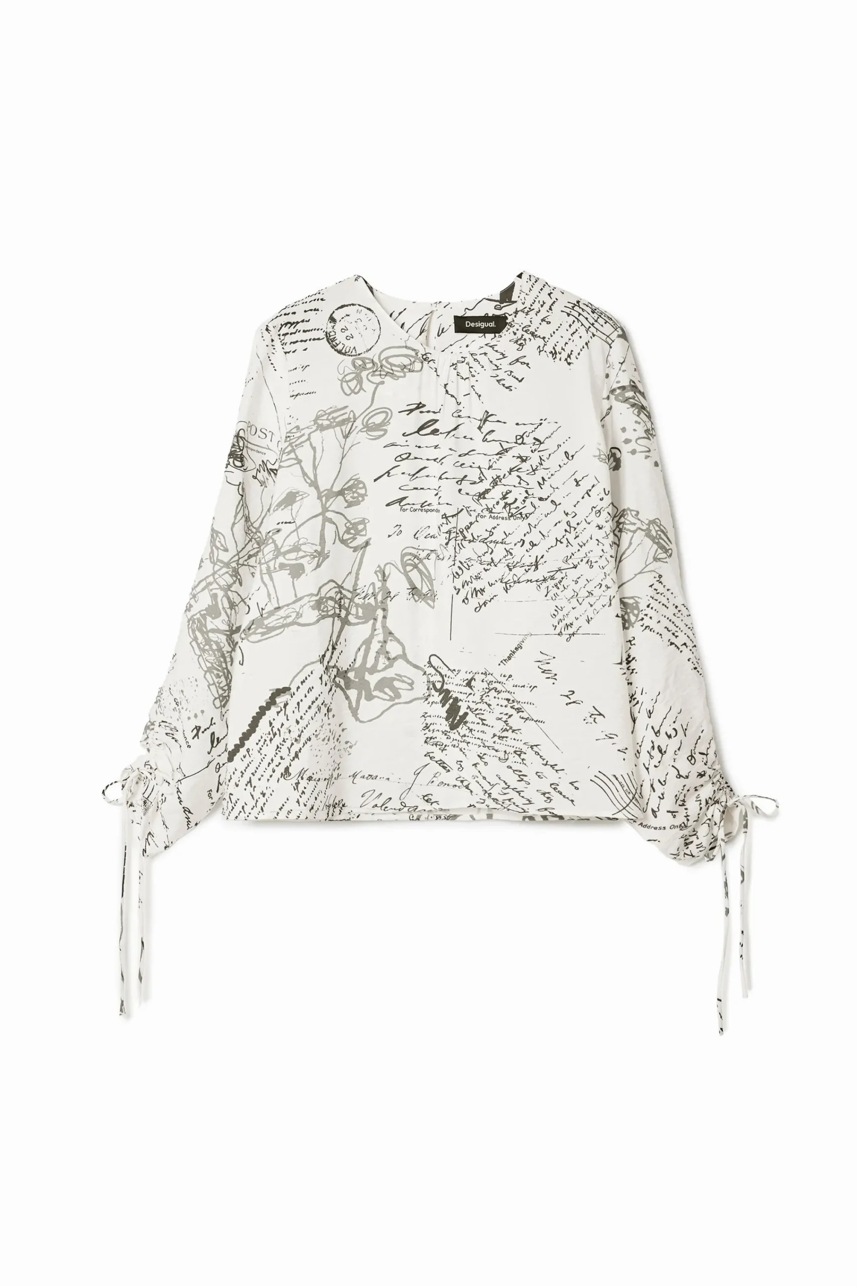 Camisas E Blusas<Desigual Blusa com textos e mangas ajustáveis.