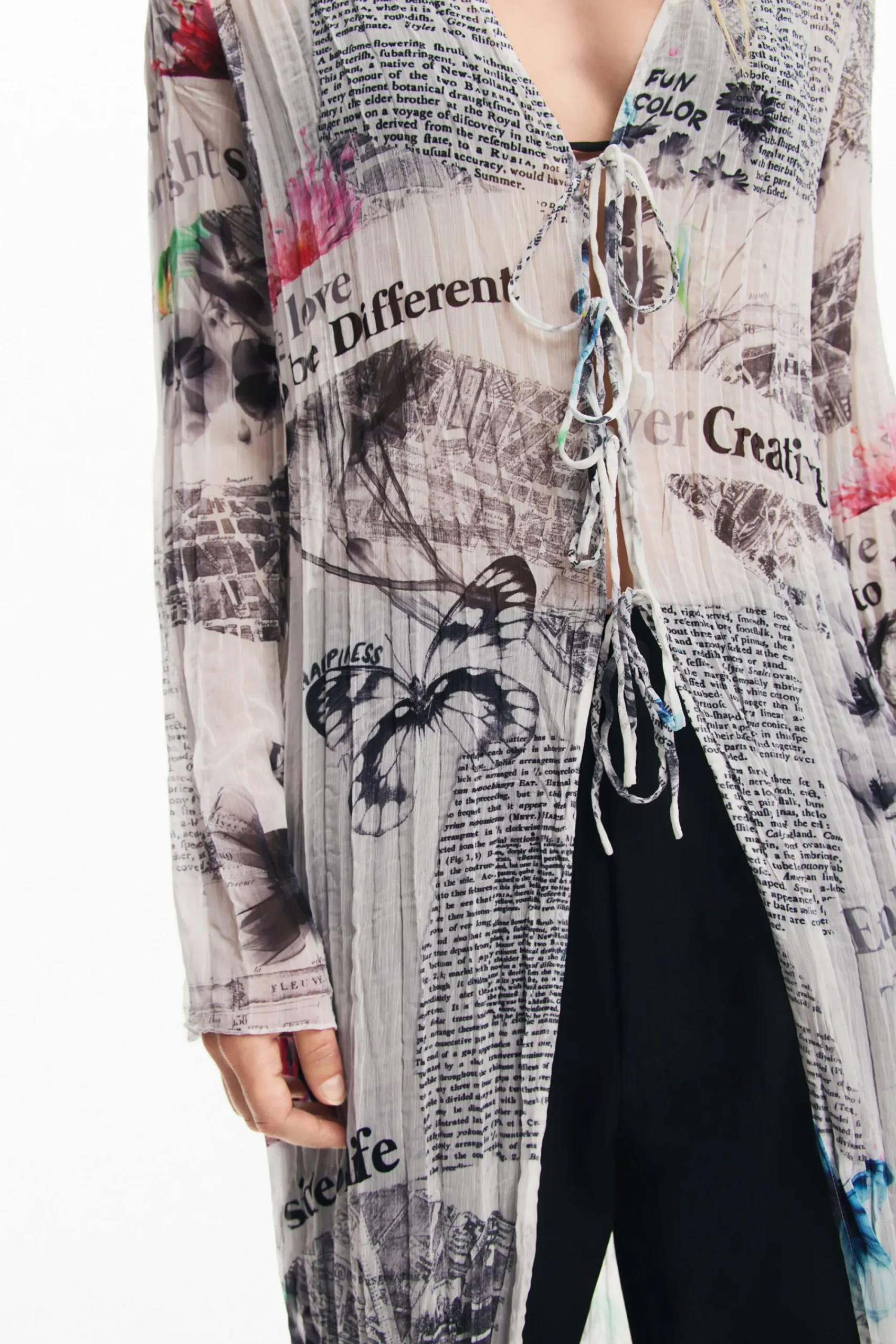 Camisas E Blusas|Vestidos E Macacões<Desigual Blusa larga com estampa de jornal