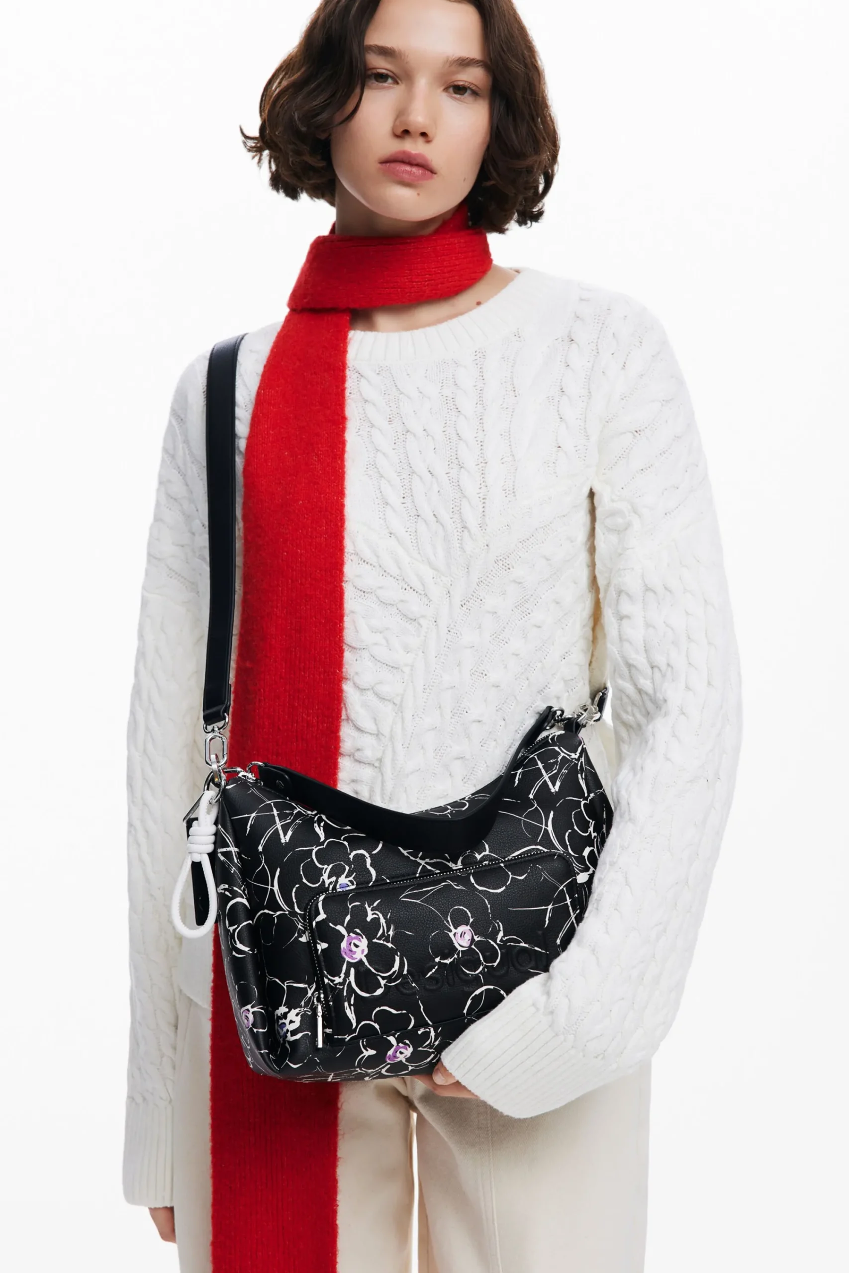 Malas<Desigual Bolsa transversal M flores