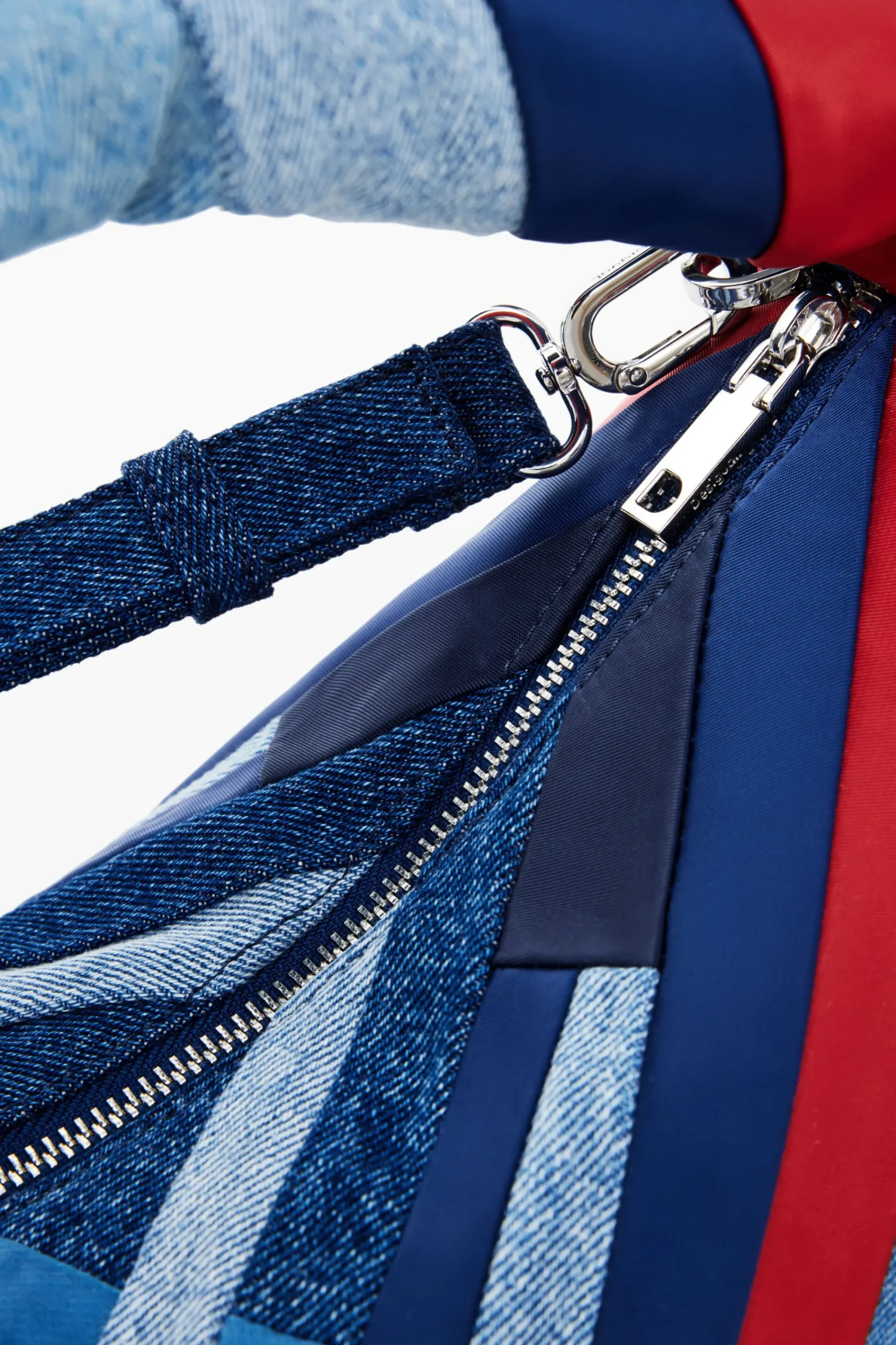 Malas<Desigual Bolso de denim listrado