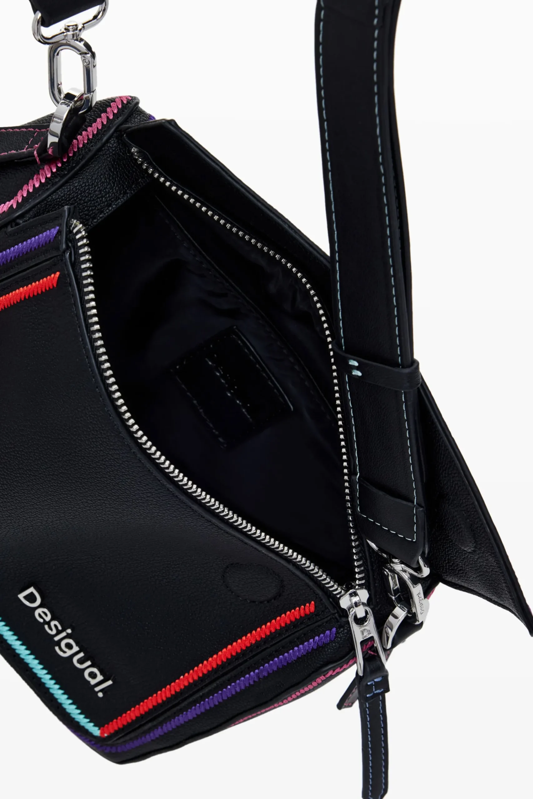 Malas<Desigual Bolso de mão multilinear com zíper