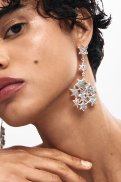 Joalharia<Desigual Brincos longos em forma de estrelas Zalio