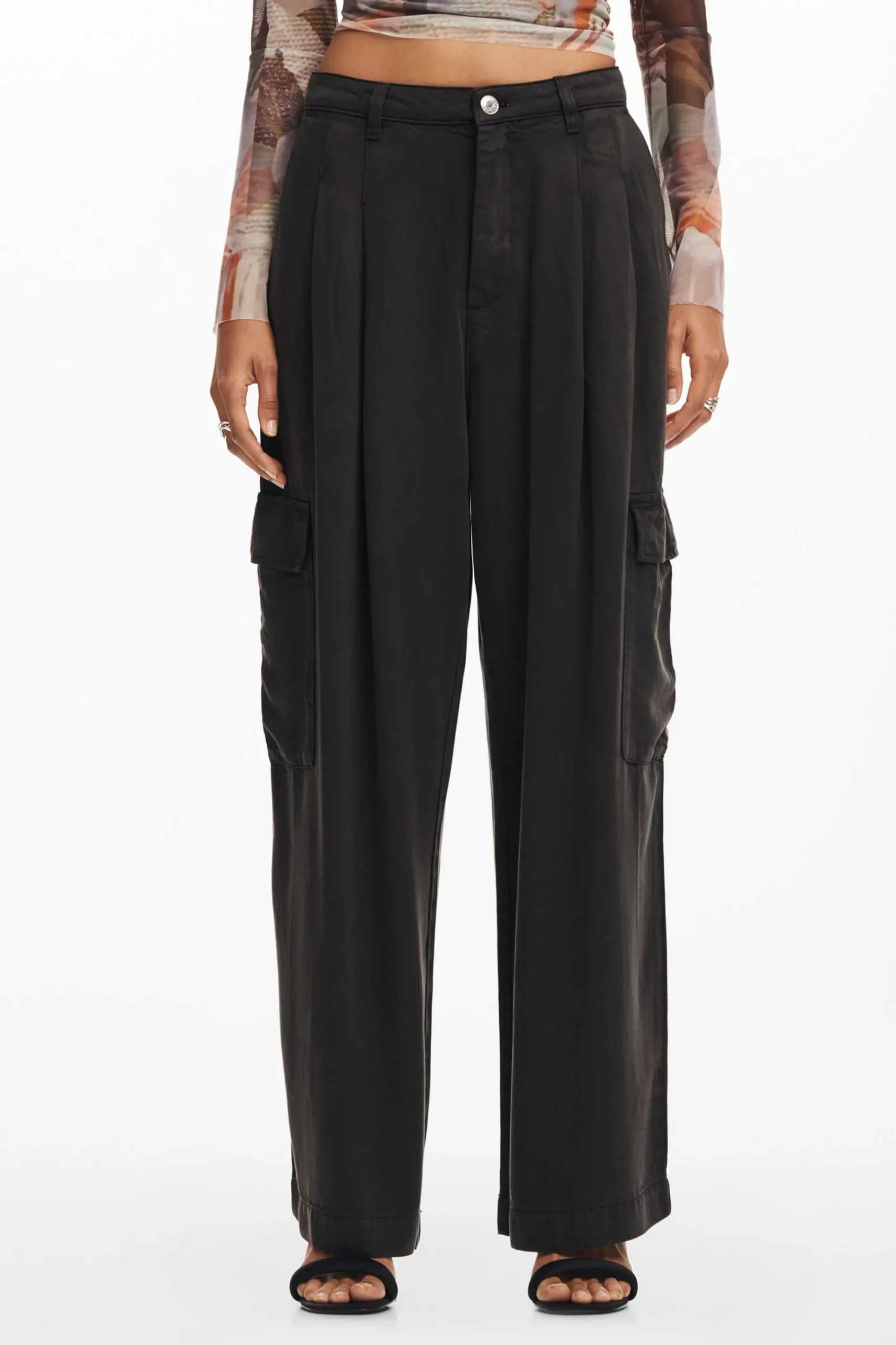 Calças<Desigual Calça cargo fluida