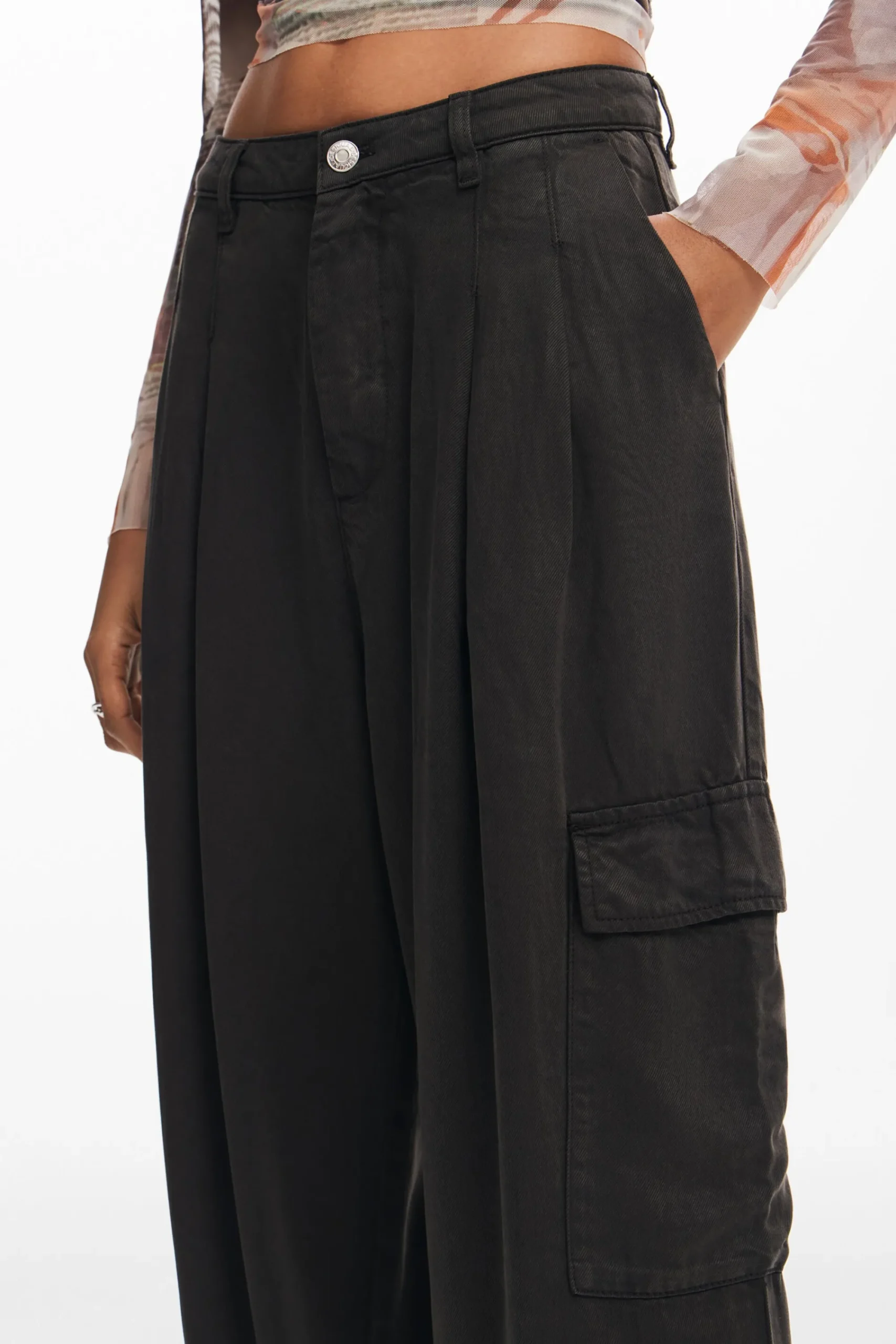 Calças<Desigual Calça cargo fluida