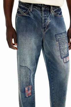 Jeans E Calças<Desigual Calça de denim com remendos
