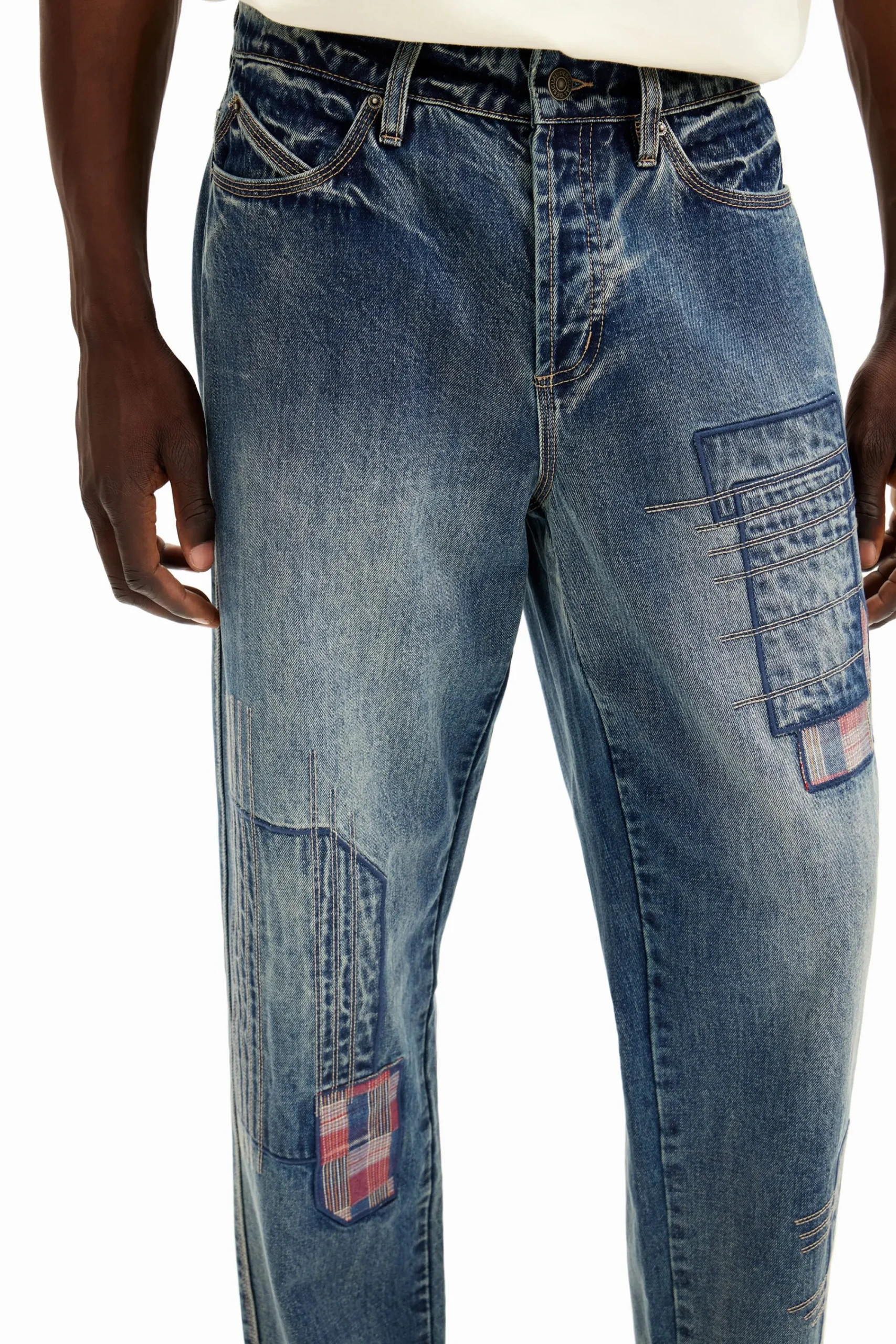 Jeans E Calças<Desigual Calça de denim com remendos