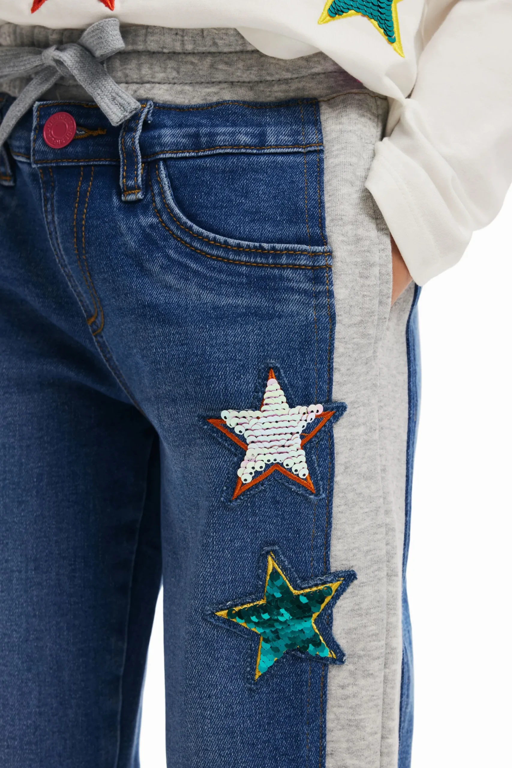 Saias E Calças<Desigual Calça jogger canelada com estrelas