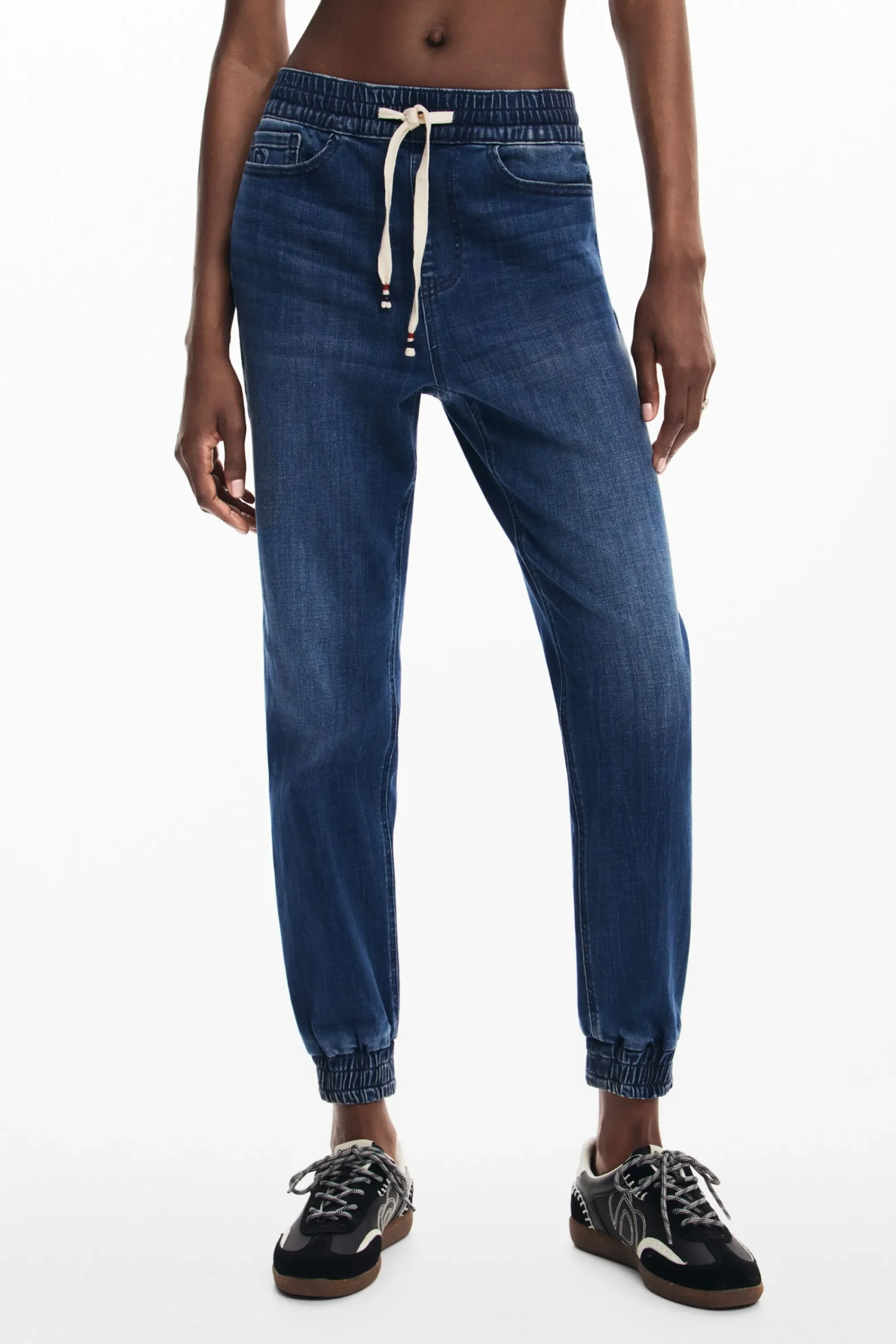Jeans|Calças<Desigual Calça jogger em tecido jeans