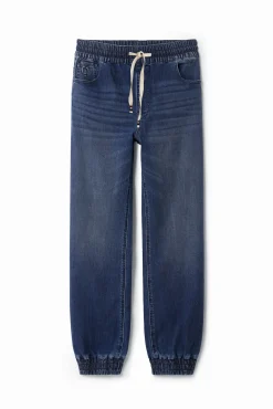 Jeans|Calças<Desigual Calça jogger em tecido jeans