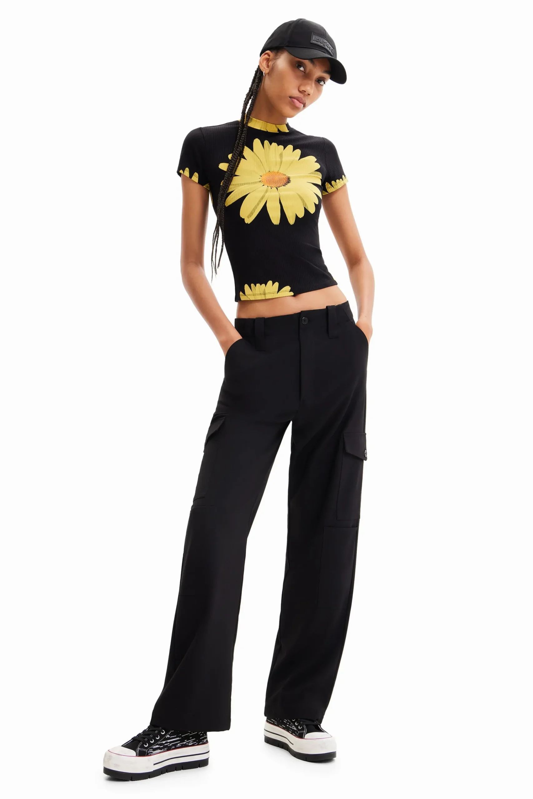 Calças<Desigual Calças cargo fluídas