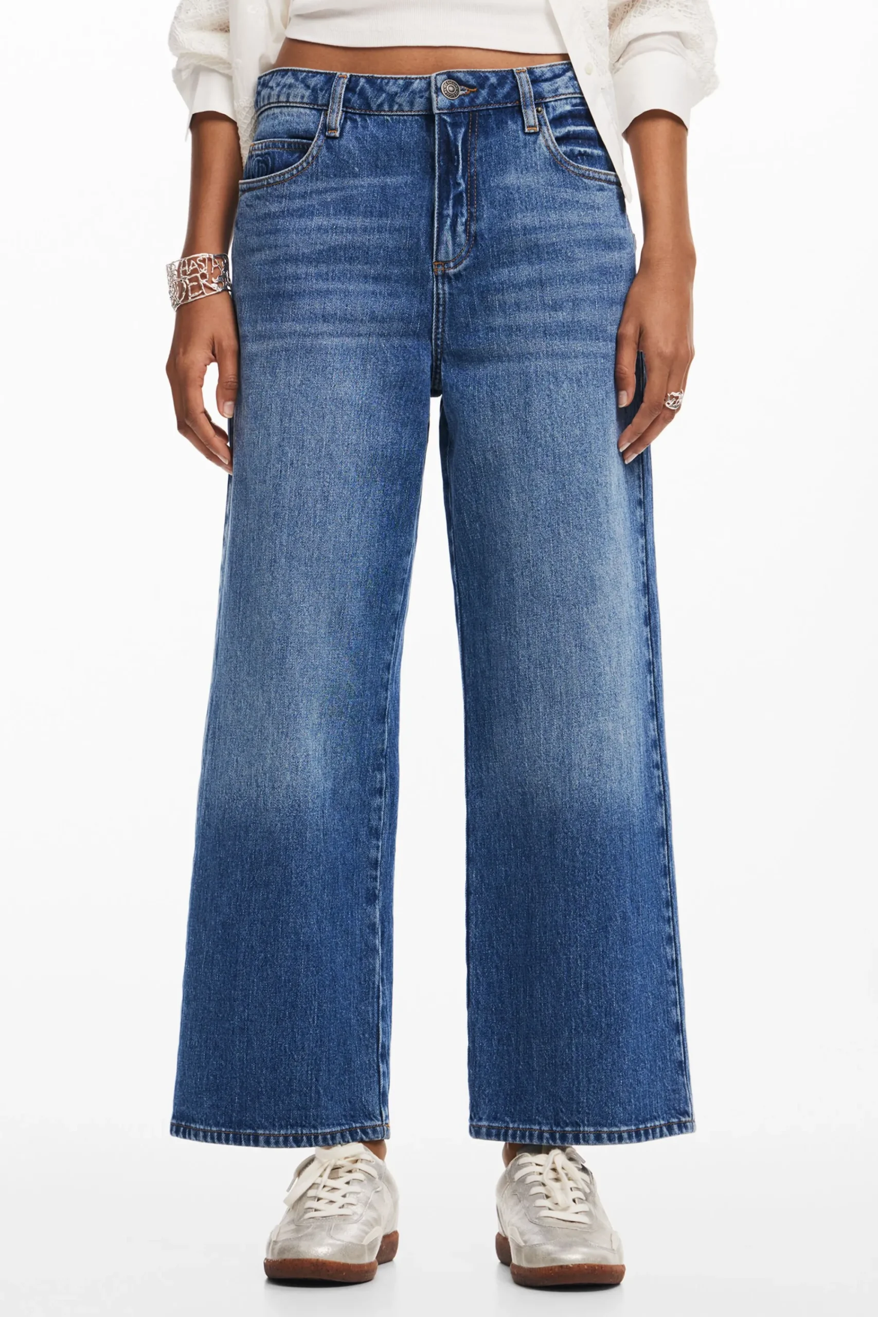 Jeans|Calças<Desigual Calças culotte de denim