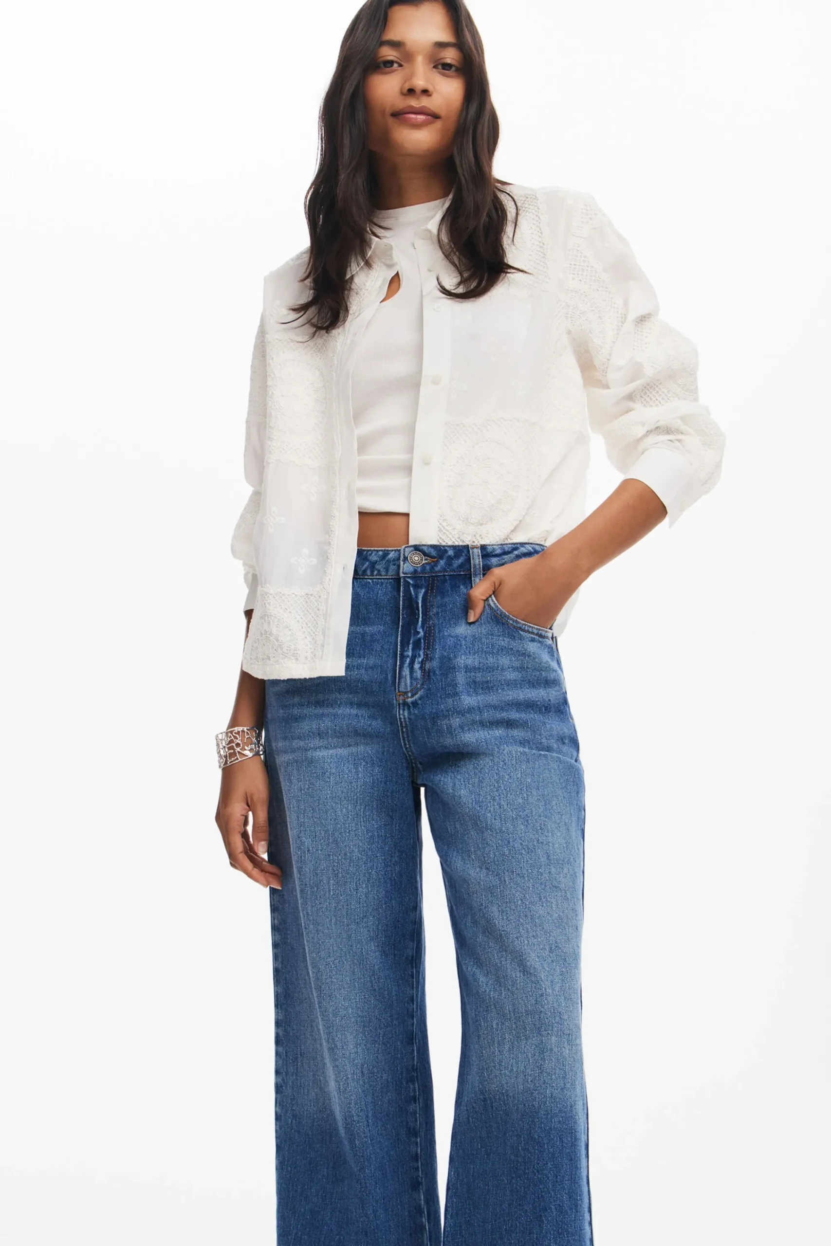 Jeans|Calças<Desigual Calças culotte de denim