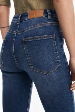 Jeans|Calças<Desigual Calças jeans retas com bolsos lisos