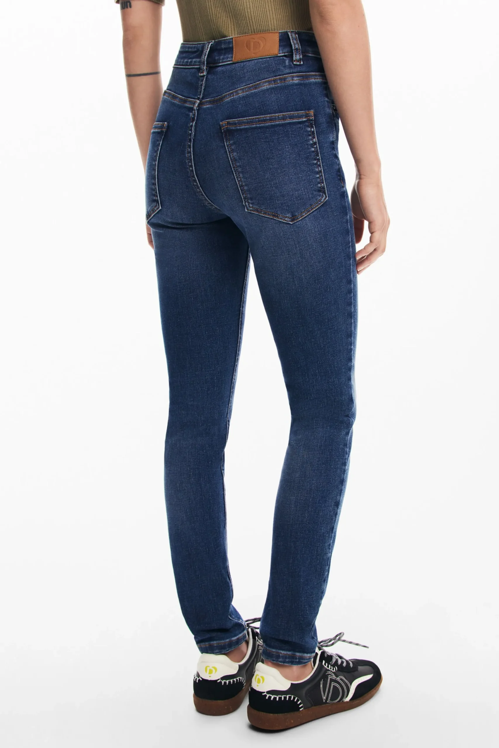 Jeans|Calças<Desigual Calças jeans retas com bolsos lisos