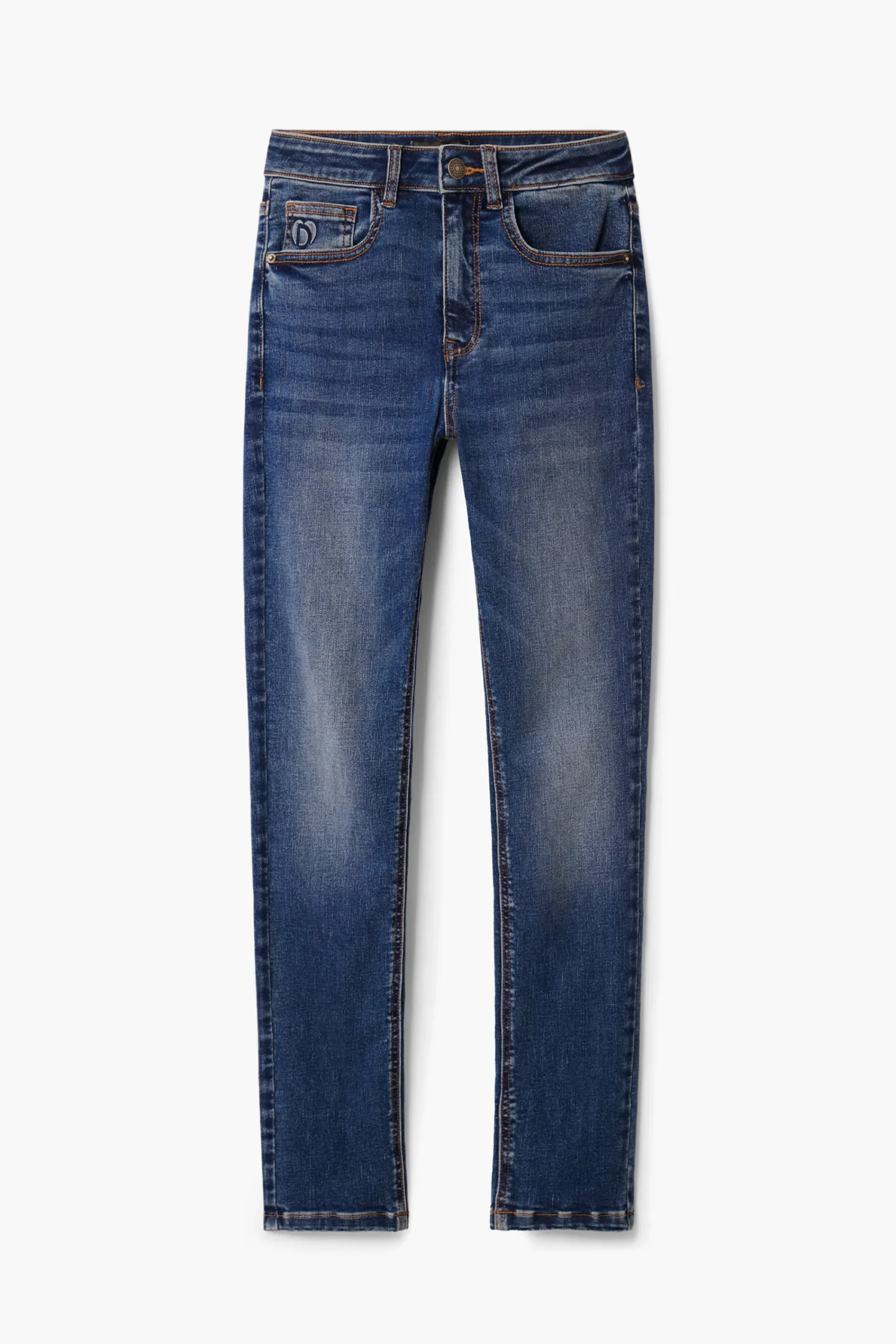 Jeans|Calças<Desigual Calças jeans retas com bolsos lisos