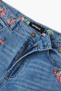 Jeans|Calças<Desigual Calças longas de denim com flores