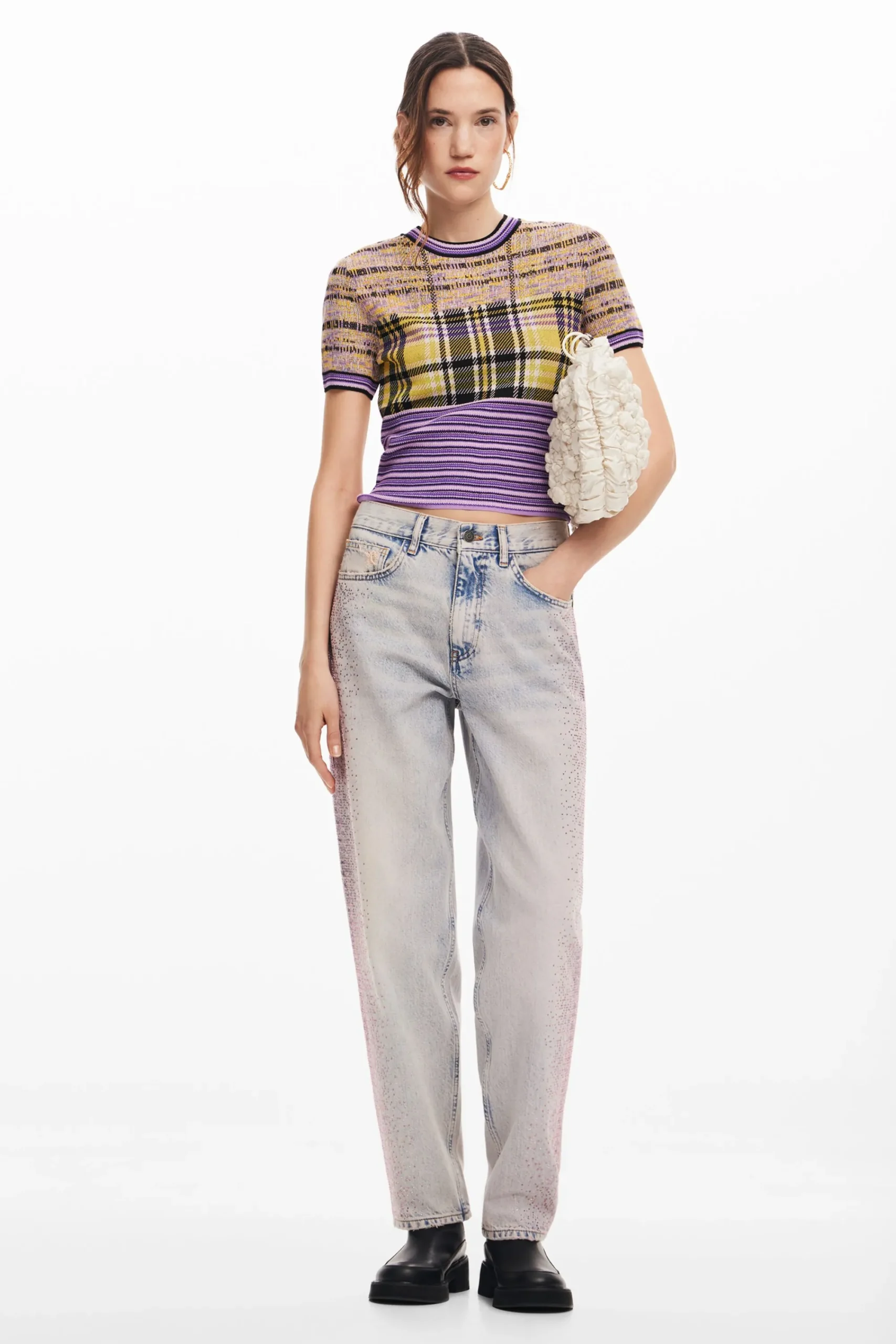 Jeans|Calças<Desigual Calças retas brilhantes