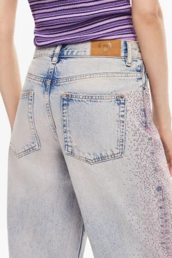 Jeans|Calças<Desigual Calças retas brilhantes