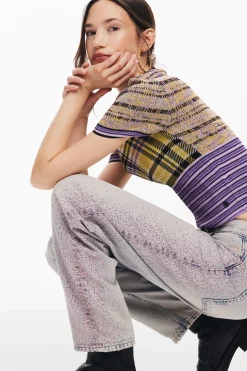 Jeans|Calças<Desigual Calças retas brilhantes