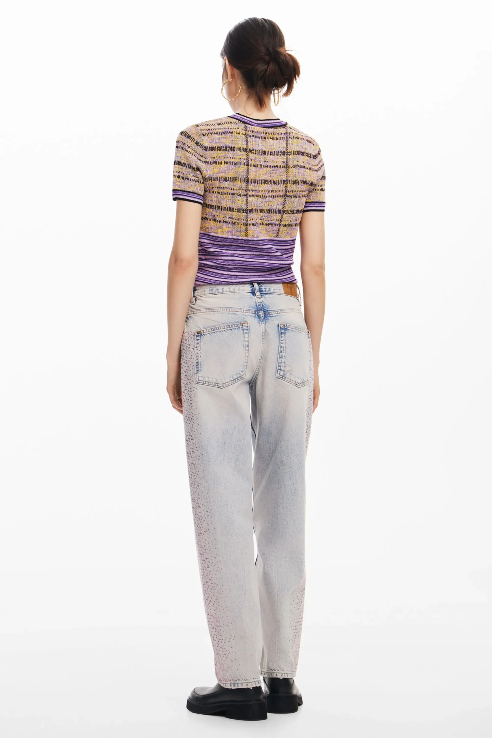 Jeans|Calças<Desigual Calças retas brilhantes