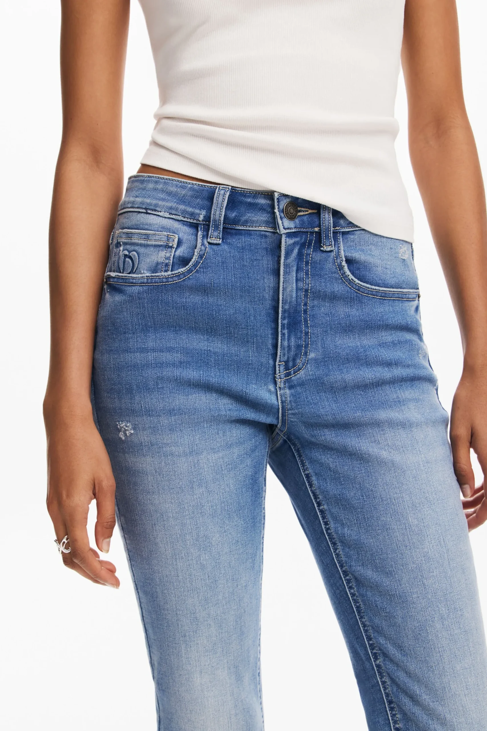 Jeans|Calças<Desigual Calças skinny lisas
