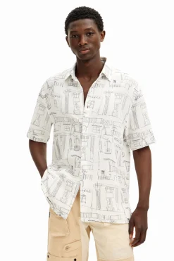 T-shirts|Camisas<Desigual Camisa com ilustrações de colunas