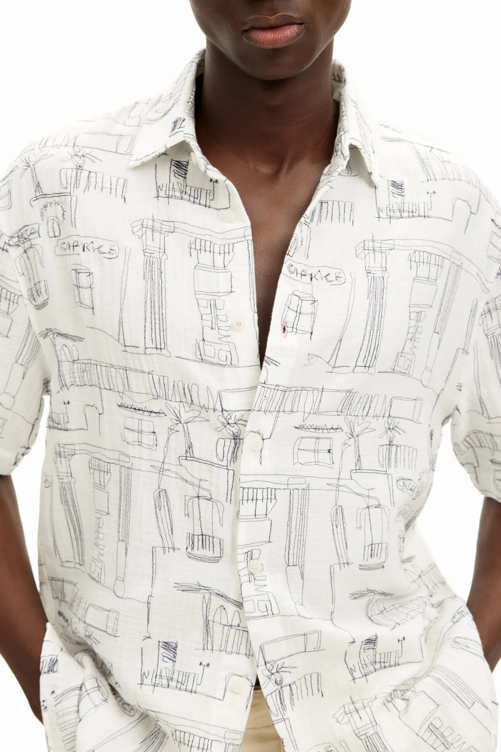 T-shirts|Camisas<Desigual Camisa com ilustrações de colunas