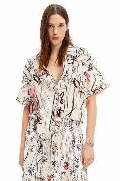 Camisas E Blusas<Desigual Camisa de flores ilustradas