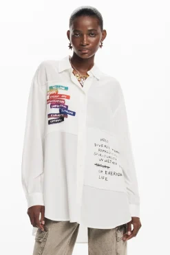 Camisas E Blusas<Desigual Camisa estampada com letras