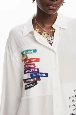Camisas E Blusas<Desigual Camisa estampada com letras
