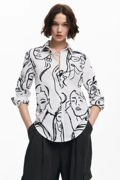 Camisas E Blusas<Desigual Camisa estampada com rostos
