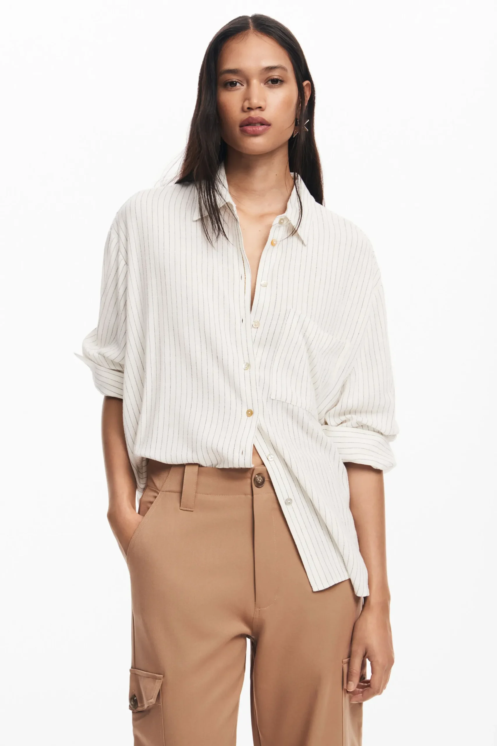 Camisas E Blusas<Desigual Camisa estampada listrada