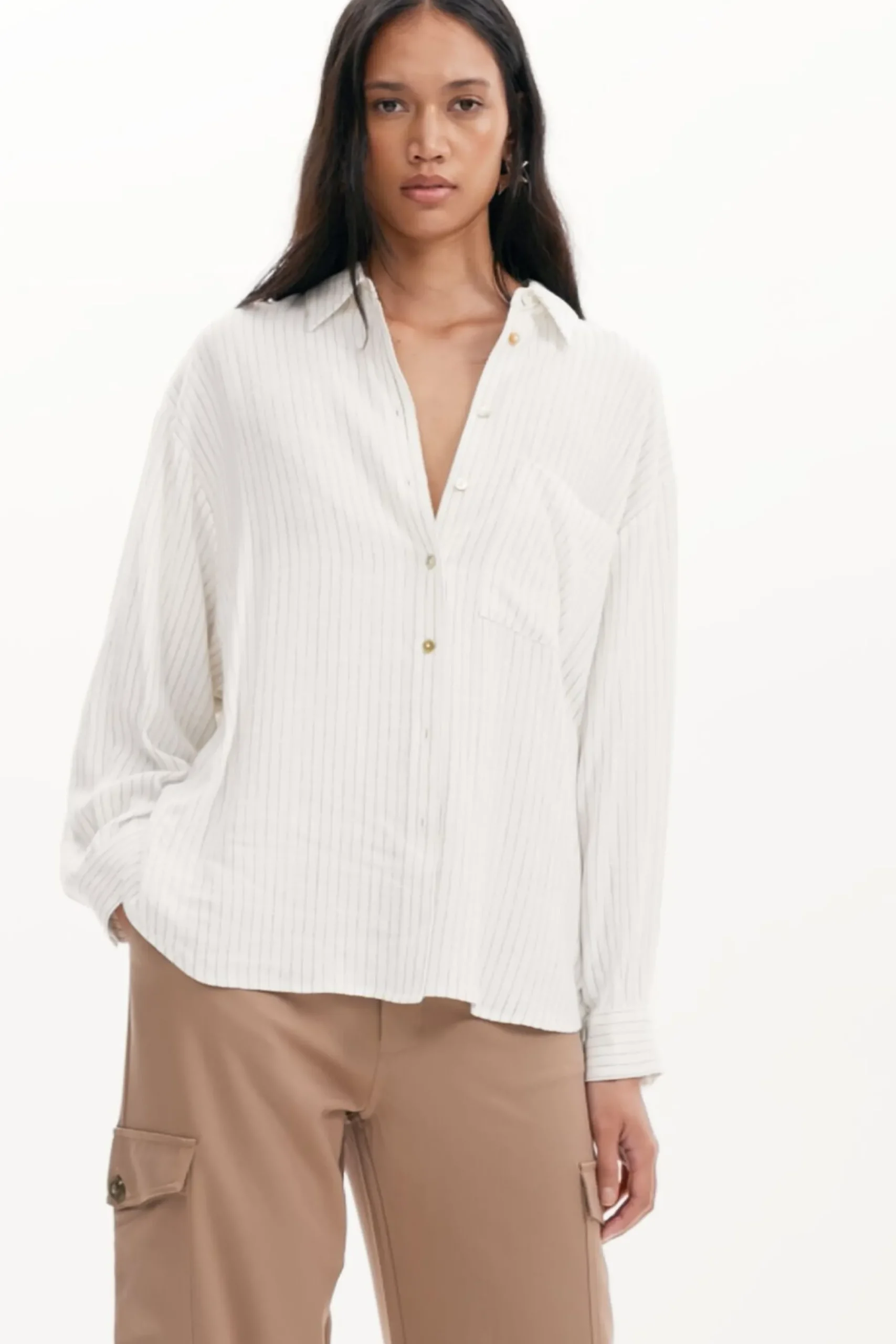 Camisas E Blusas<Desigual Camisa estampada listrada