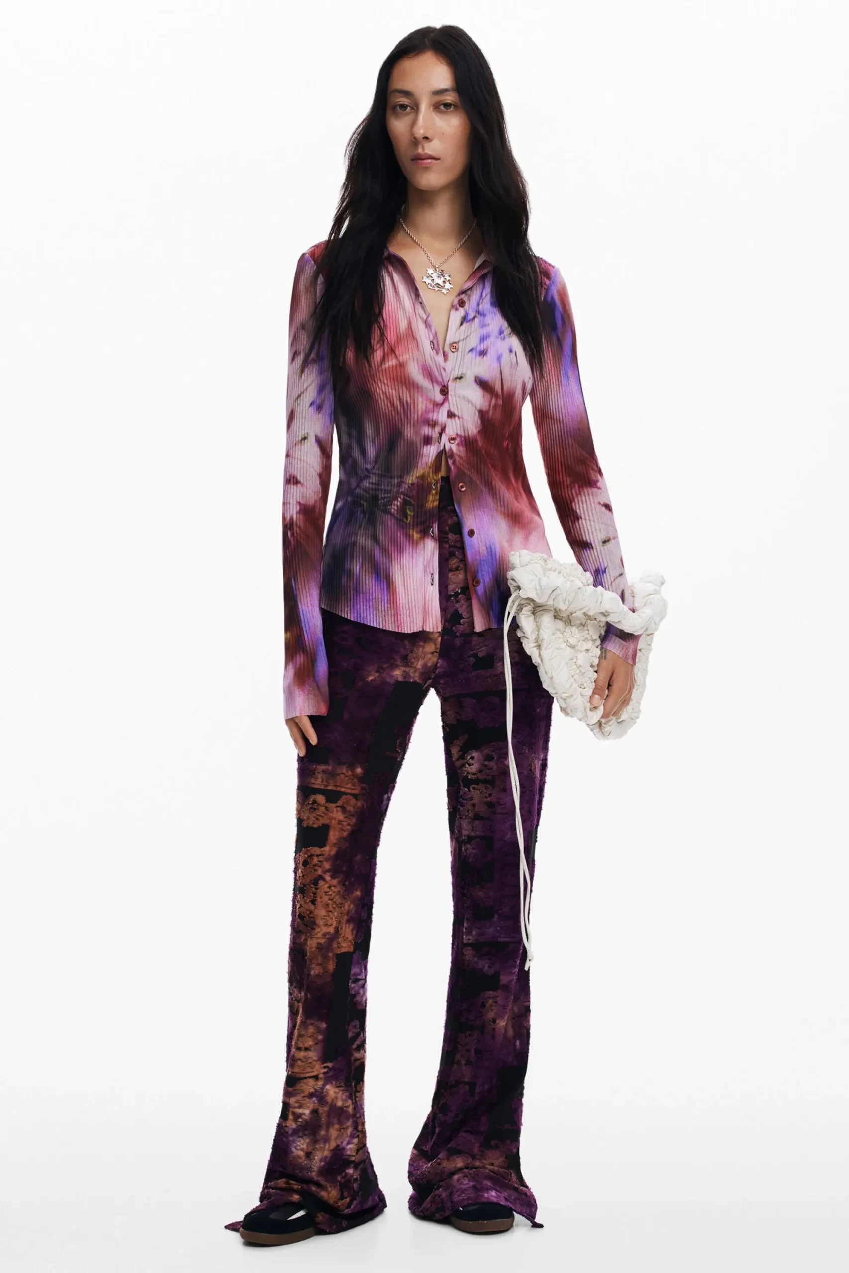 Camisas E Blusas|T-shirts<Desigual Camisa estampada tie-dye