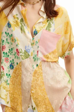 Camisas E Blusas<Desigual Camisa floral com patchwork